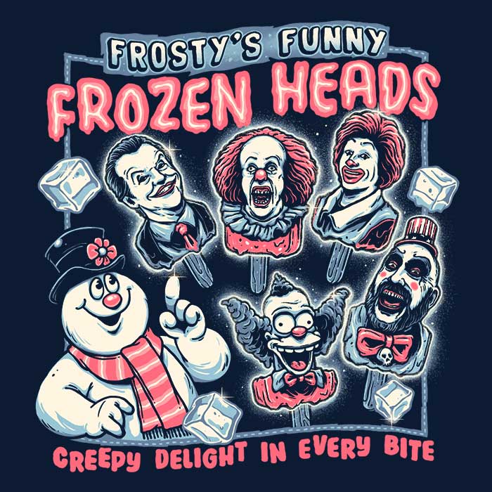 Momma Gorilla's Frozen Heads Long Sleeve Crewneck T - Shirt for Men and Women