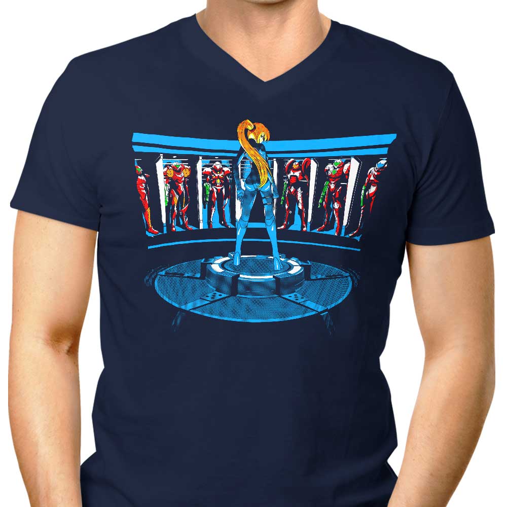 Stylish Men's Iron Aran V-Neck T-Shirt