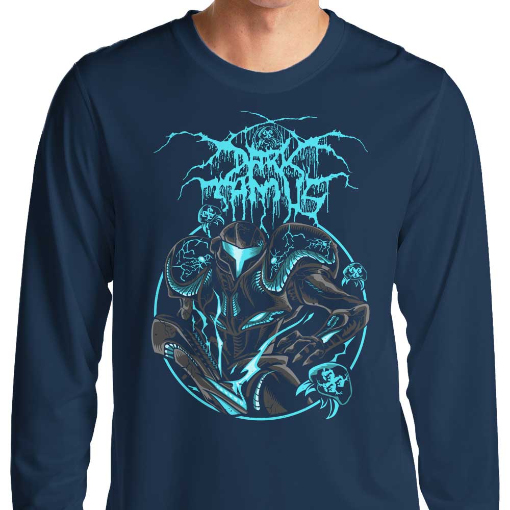 Long Sleeve Dark Hunter Themed T-Shirt by Dracula Byte
