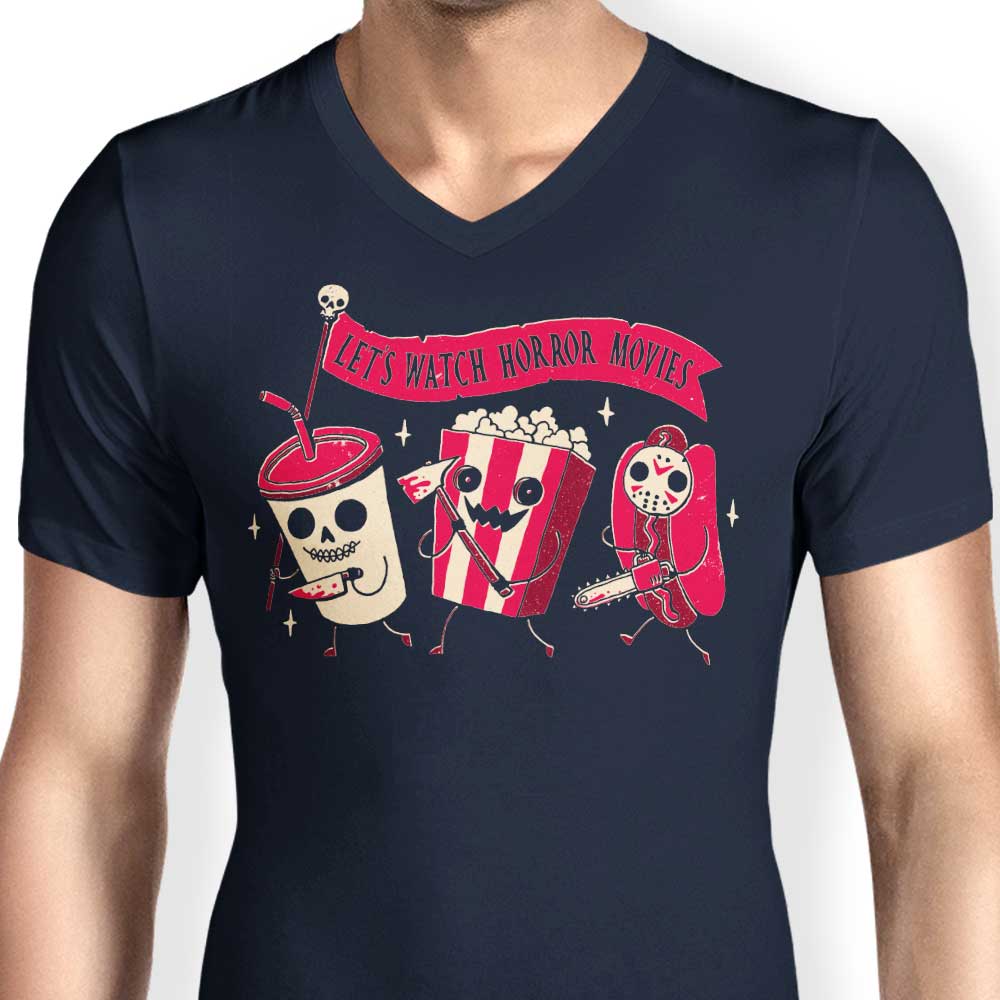 DinoMike Men's V-Neck Midnight Movie T-Shirt