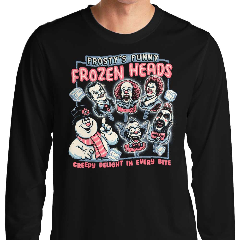 Momma Gorilla's Frozen Heads Long Sleeve Crewneck T - Shirt for Men and Women