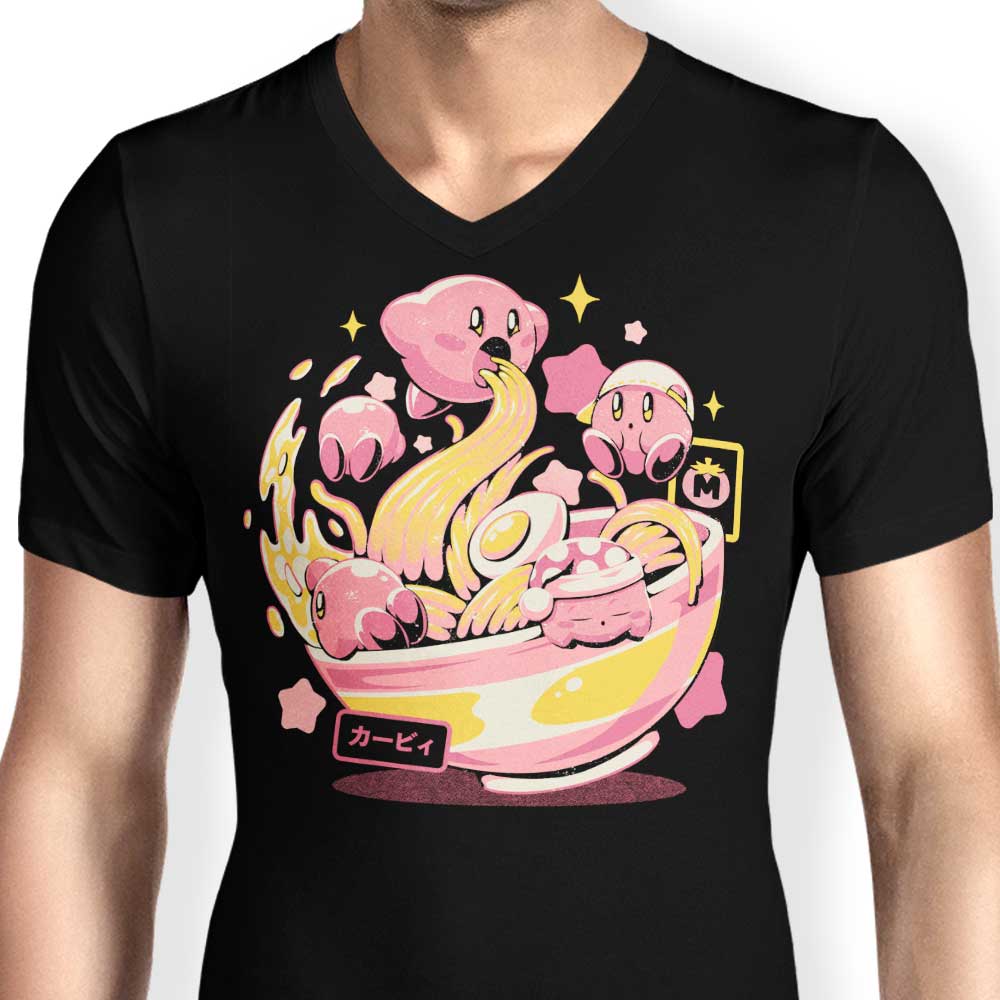 Men's V-Neck Pink Bowl T-Shirt