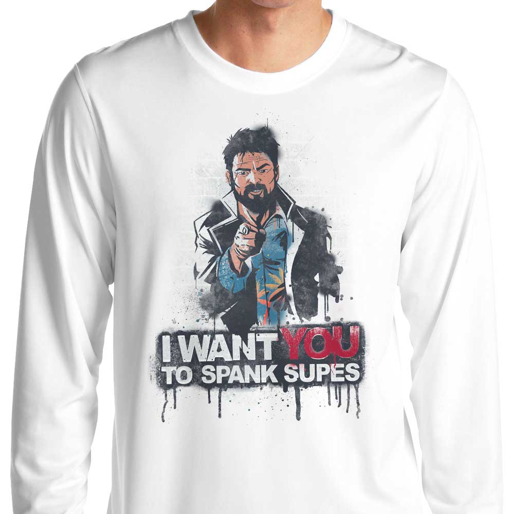 Getsousa Spank Supes Long Sleeve Crewneck T - Shirt in S - 4XL Sizes