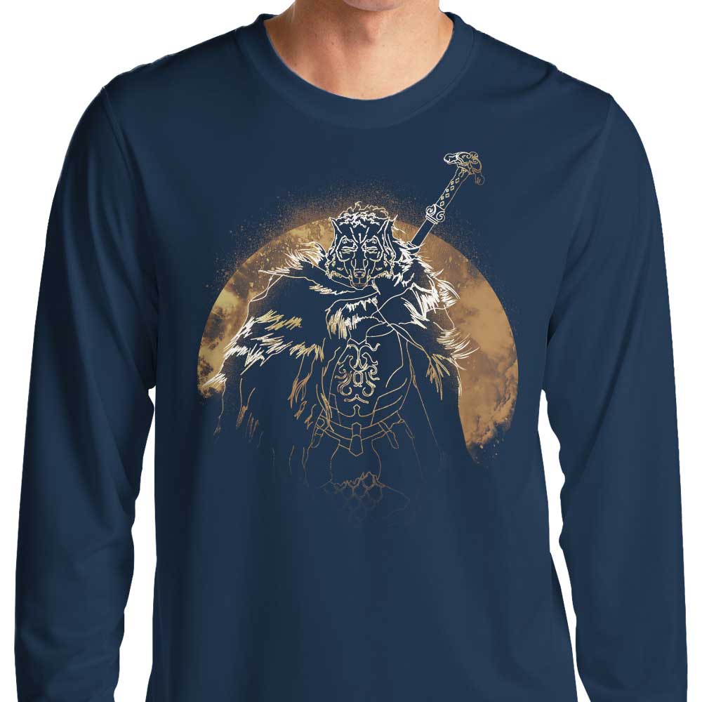 Long Sleeve 'Half Wolf Orb' Graphic T - Shirt for All Sizes