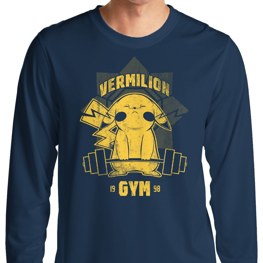 Vermillion Gym Long Sleeve Athletic T-Shirt for Fitness Enthusiasts
