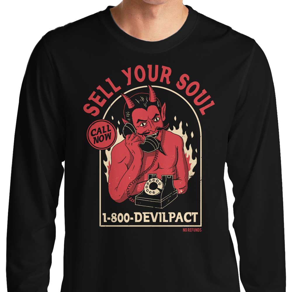 No-Refunds Policy Long Sleeve Crewneck T-Shirt by DinoMike