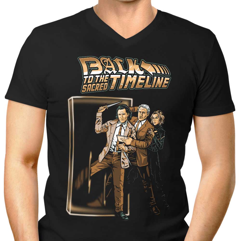 Men's Stylish V-Neck T-Shirt Inspired by 'To the Sacred Timeline'