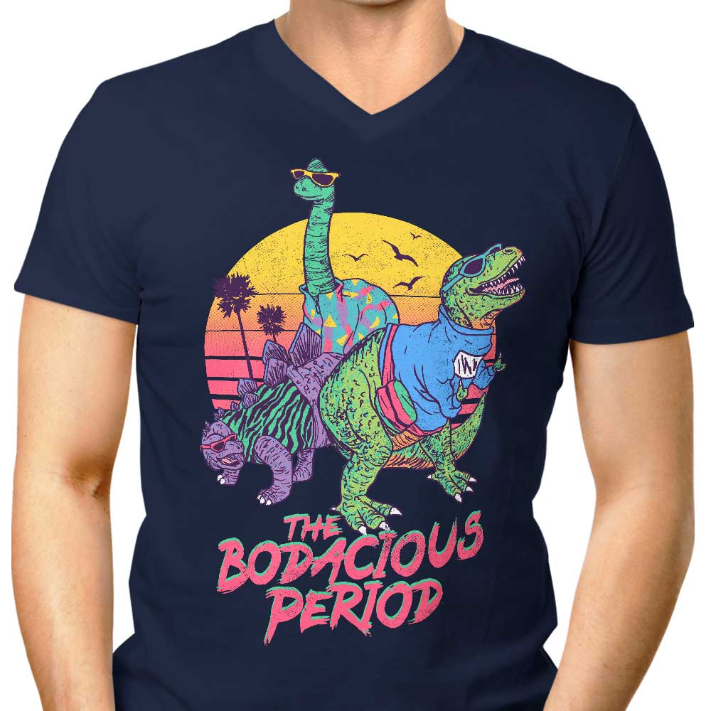 Striking Men's V-Neck T-Shirt from 'Bodacious Period'