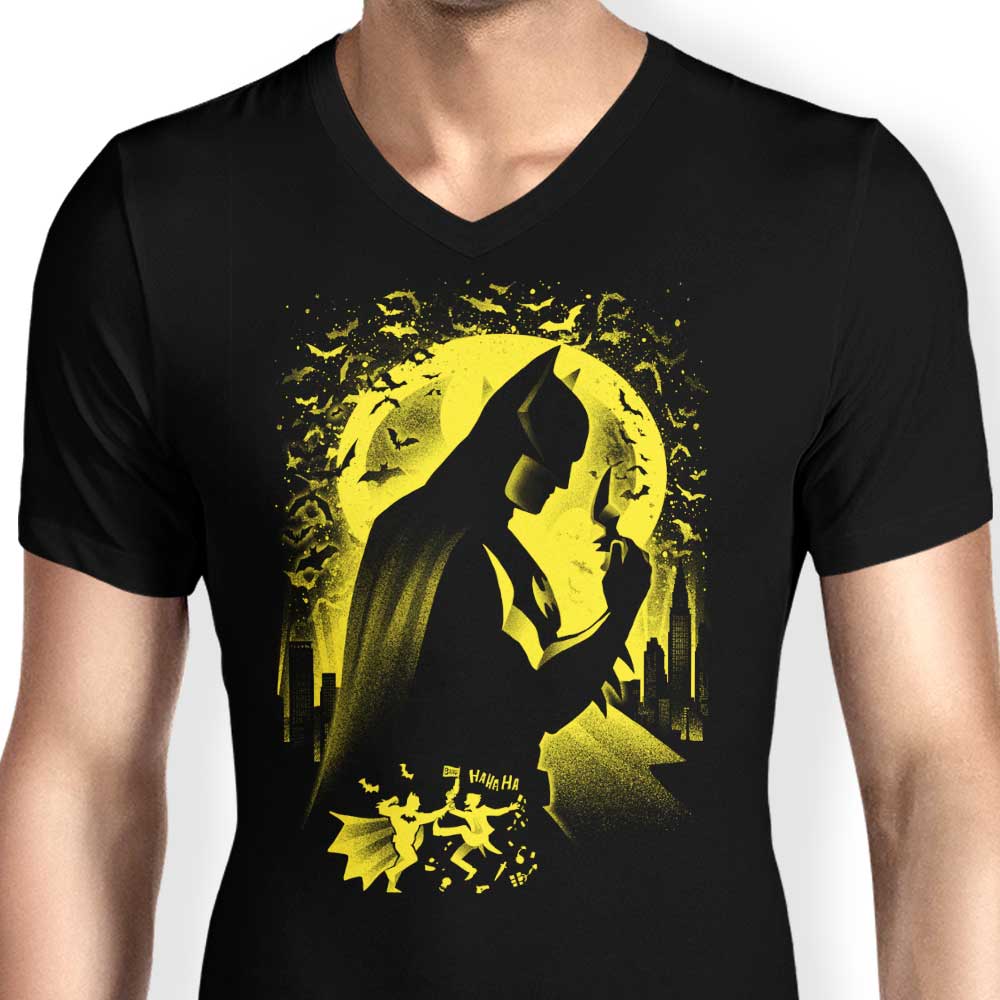 Alemaglia Men's Stylish V-Neck - The Dark Night Edition