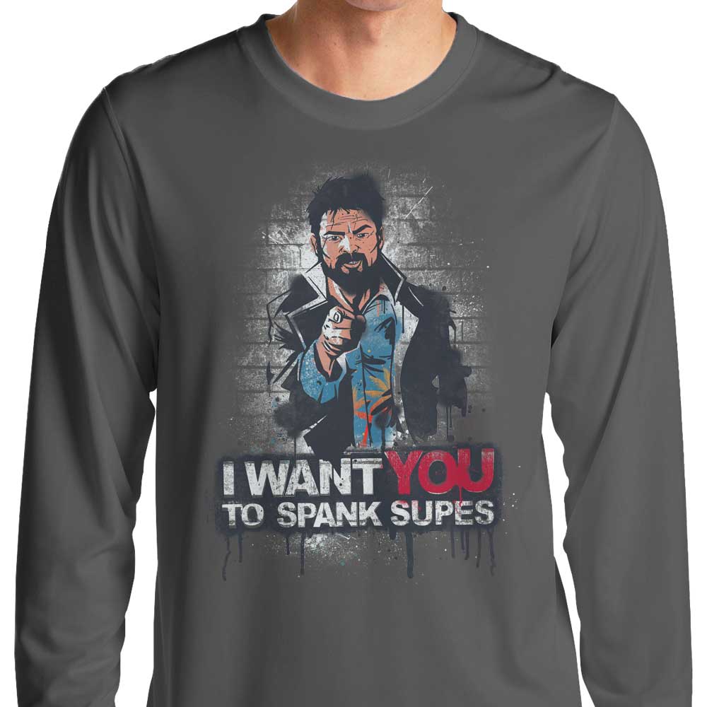 Getsousa Spank Supes Long Sleeve Crewneck T - Shirt in S - 4XL Sizes