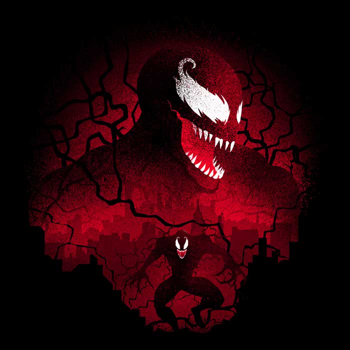 Red Symbiote Design Long Sleeve Men's and Women's T-Shirt
