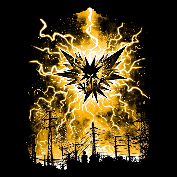 Long Sleeve Lightning Storm Themed T-Shirt