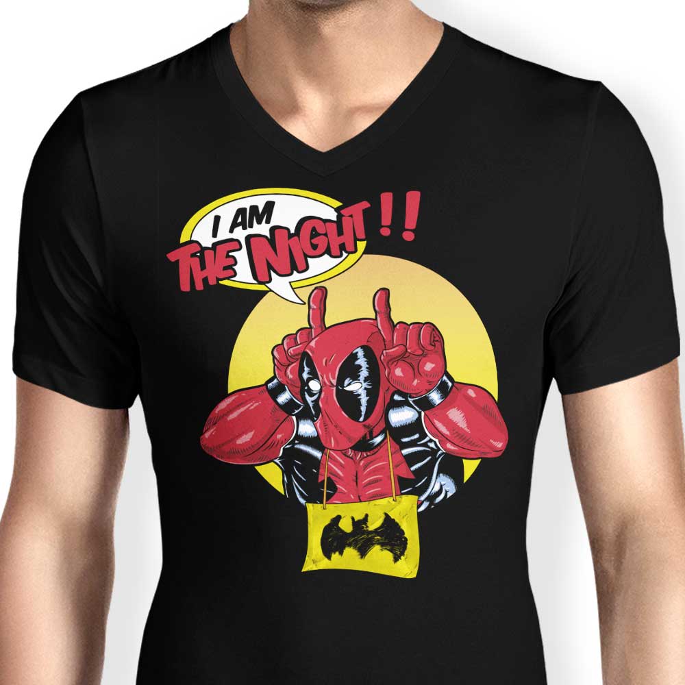 Men's V-Neck T-Shirt - 'I'm the Night' by Skullpy
