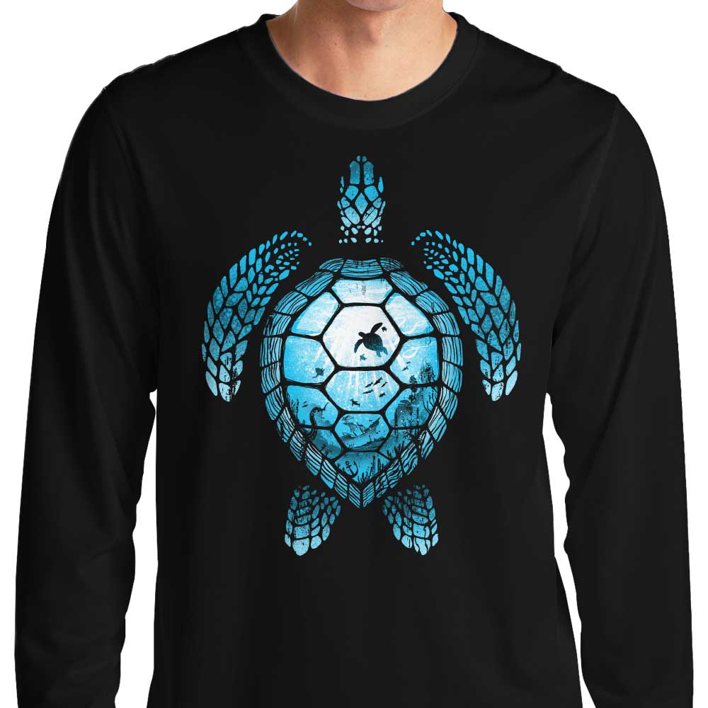Alemaglia Long Sleeve Turtle Silhouette T - Shirt for Men and Women
