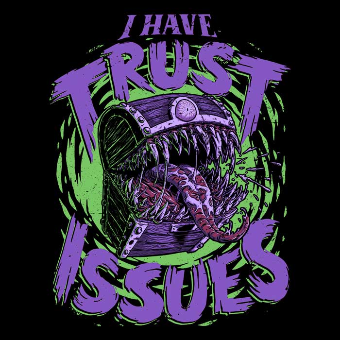 Studio Mootant Long Sleeve T-Shirt with 'I Have Trust Issues' Print