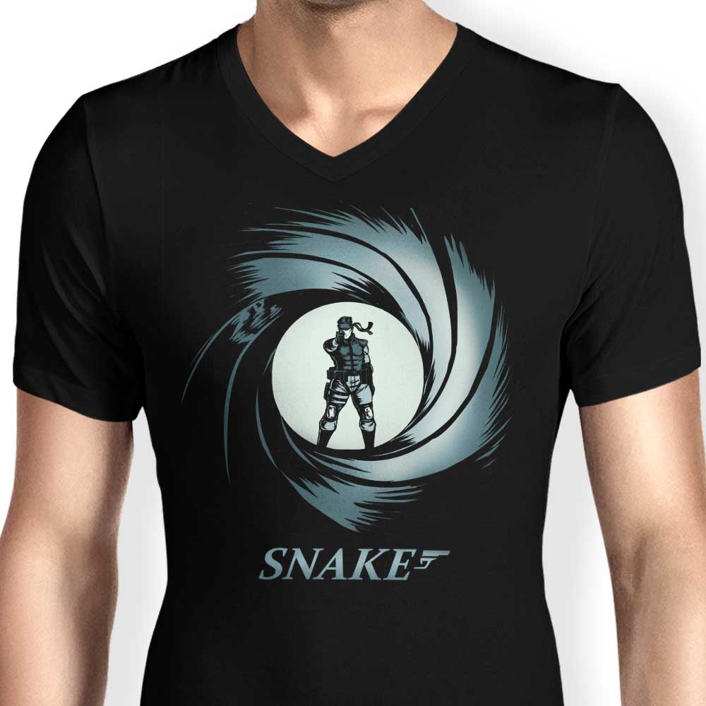 Fishmas Men's Stylish V-Neck Double O Snake T-Shirt