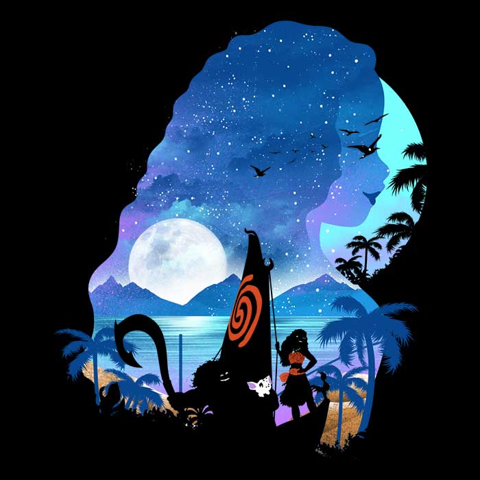 Long Sleeve T-Shirt with the Silhouette of a Wandering Princess