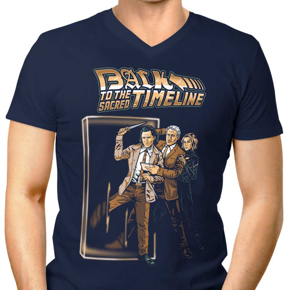 Men's Stylish V-Neck T-Shirt Inspired by 'To the Sacred Timeline'