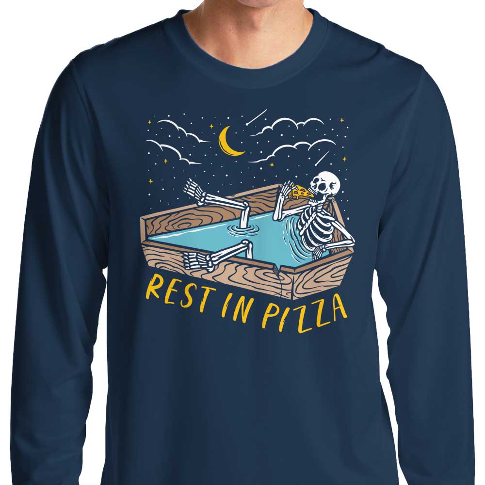 Cozy Long Sleeve 'Rest in Pizza' T-Shirt for Comfortable Wear
