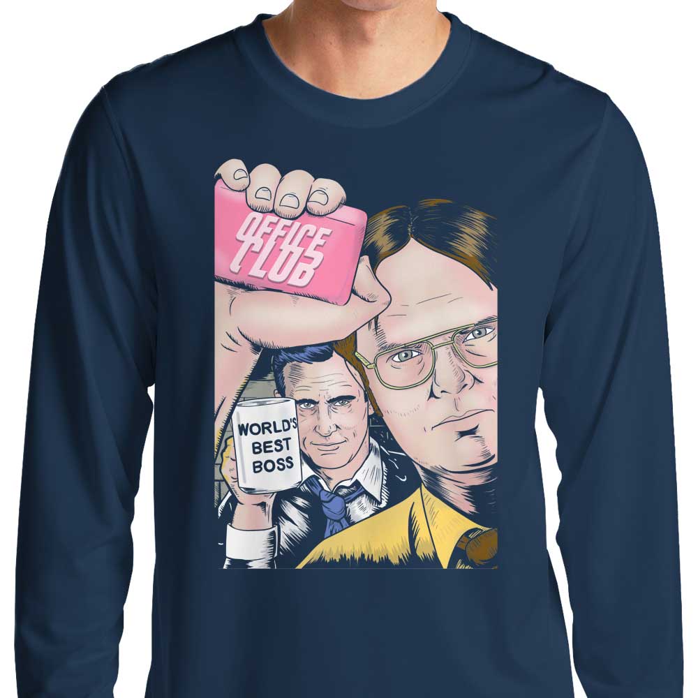 Office Club Men's Long Sleeve Crewneck T-Shirt for Professional Wear