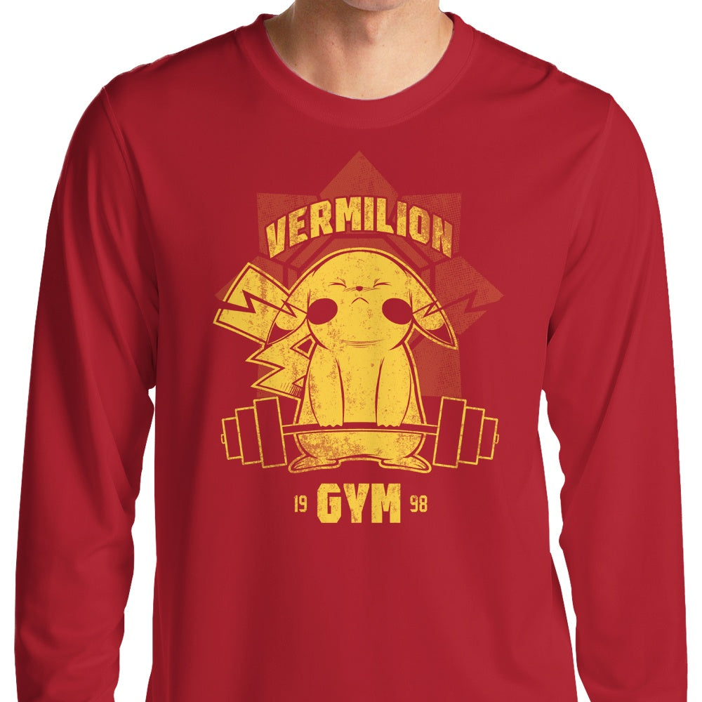Vermillion Gym Long Sleeve Athletic T-Shirt for Fitness Enthusiasts