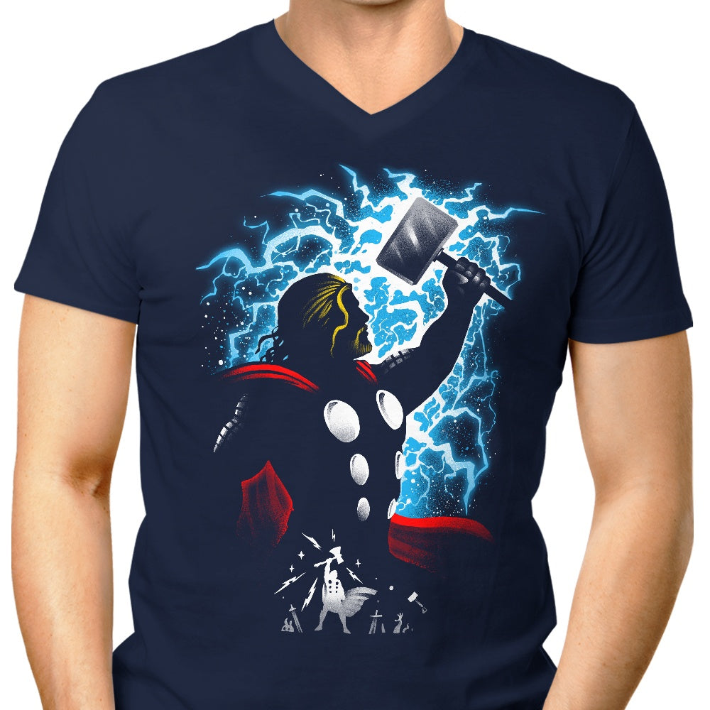 Men's V-Neck T-Shirt Inspired by the God of Thunder