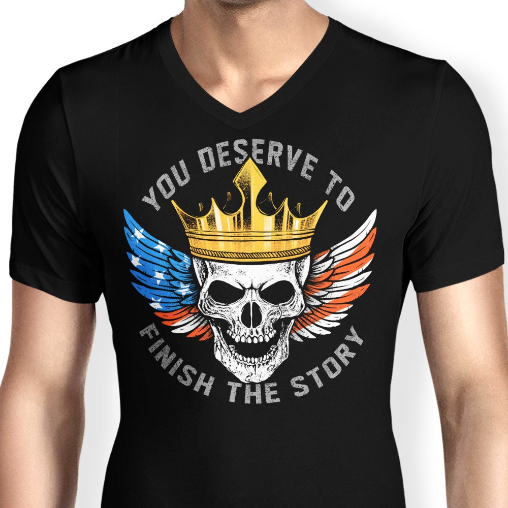 Alemaglia Men's V-Neck T-Shirt - 'Finish the Story (Alt)' Edition