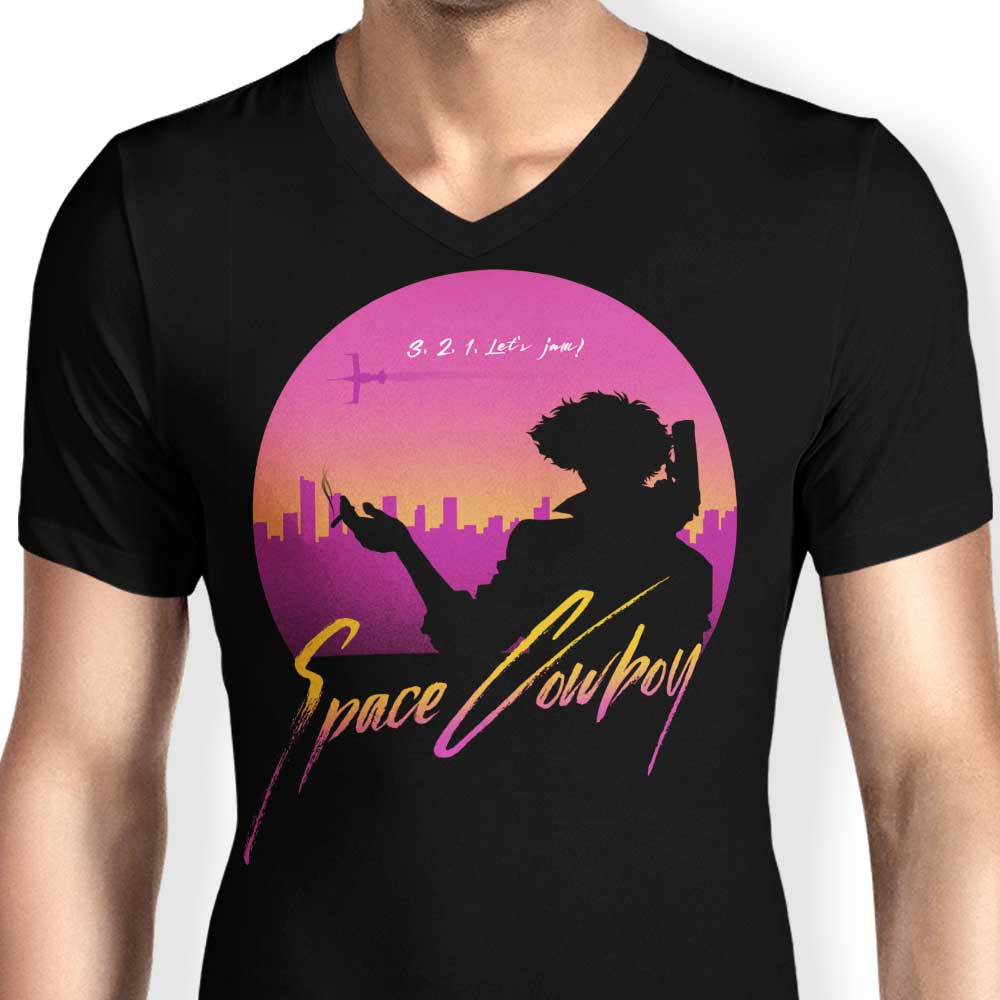 Ddjvigo Men's Stylish V-Neck 'Let's Jam' T-Shirt
