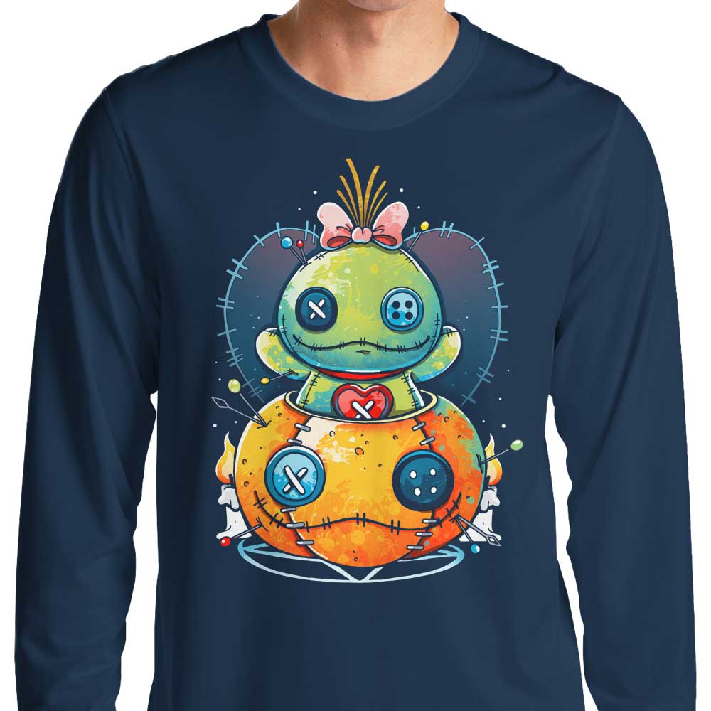 Long Sleeve Voodoo Pumpkin Graphic T-Shirt