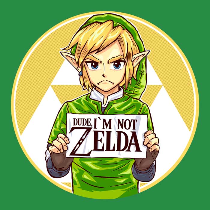 Awesome 'Dude, I'm Not Zelda' Long Sleeve Men's T - Shirt