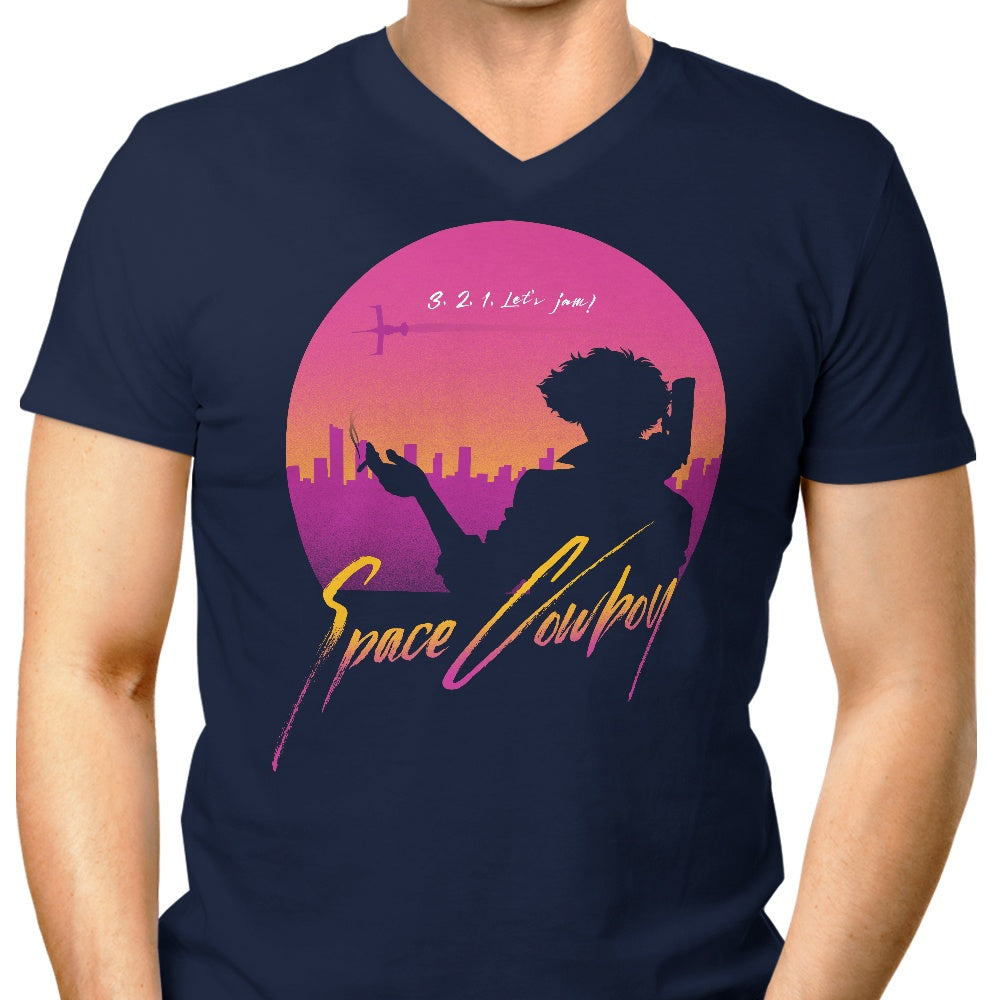 Ddjvigo Men's Stylish V-Neck 'Let's Jam' T-Shirt