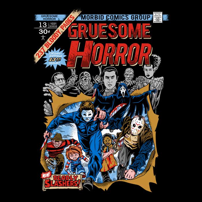 Terrifying Gruesome Horror Long Sleeve Men's T-Shirt for Horror Enthusiasts