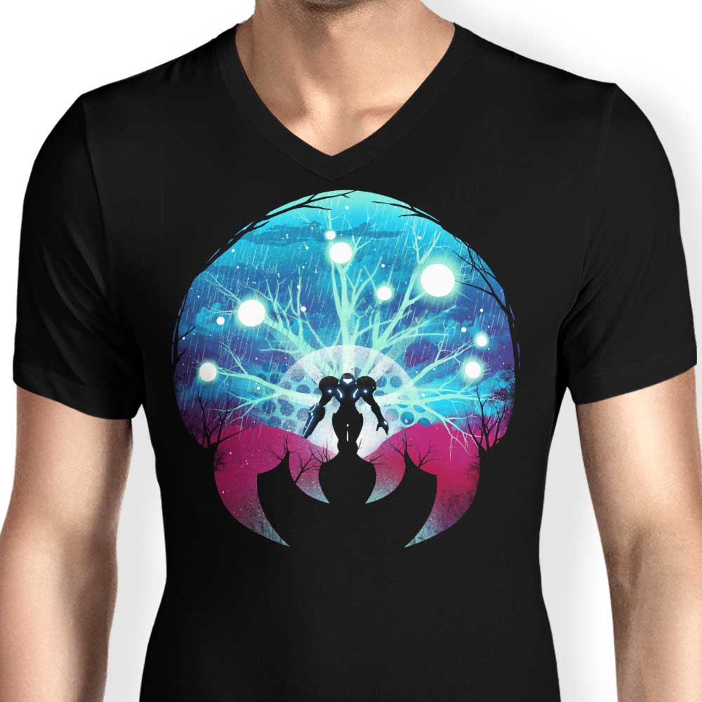 Dazzling Glow Men's V-Neck T-Shirt - Glowing Dread Style