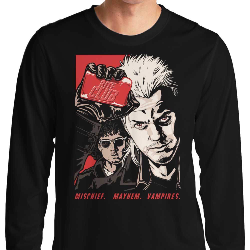 Bite Club Men's Long Sleeve Crewneck T - Shirt for All - Day Comfort