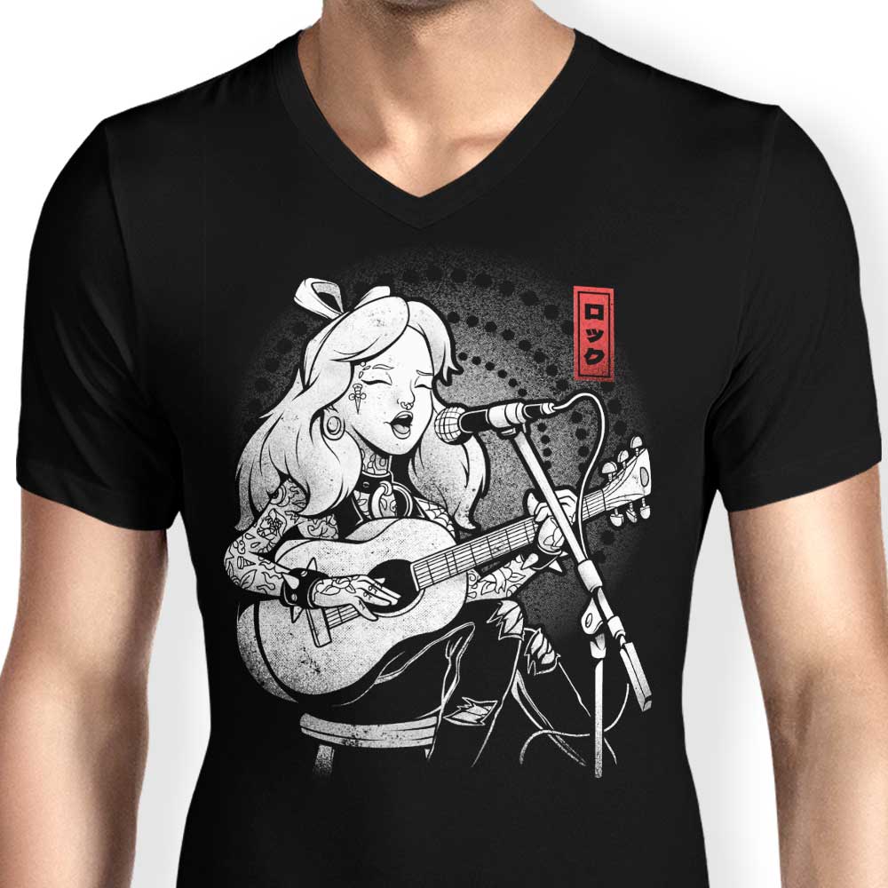 Men's V-Neck T-Shirt - The Enchanting Wonderland Song