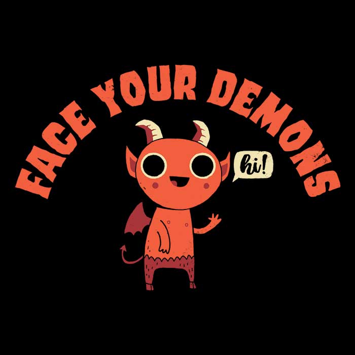 Confront Your Demons - Stylish Long Sleeve Crewneck T - Shirt