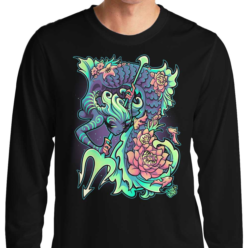 Pisces-themed Long Sleeve Crewneck T-Shirt by Jehsee