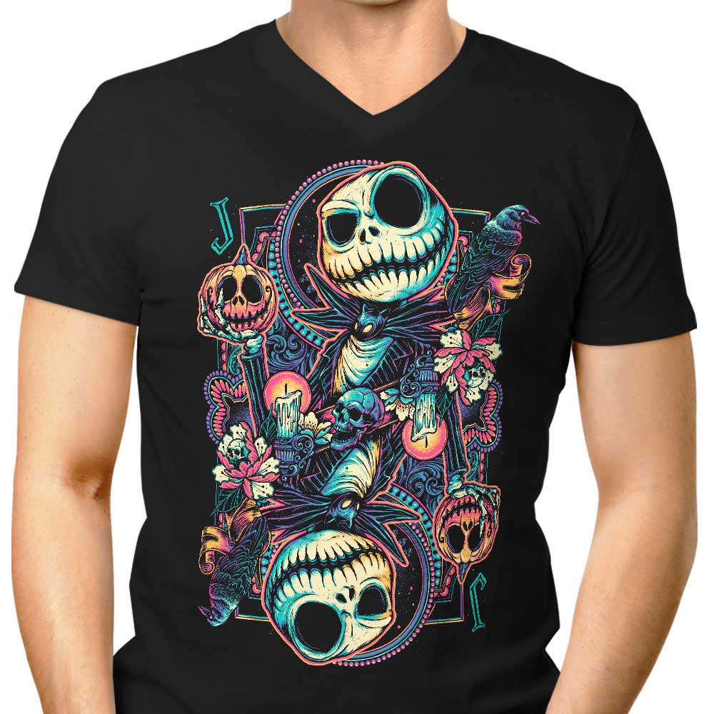 Men's V-Neck Suit Featuring Skeleton Design