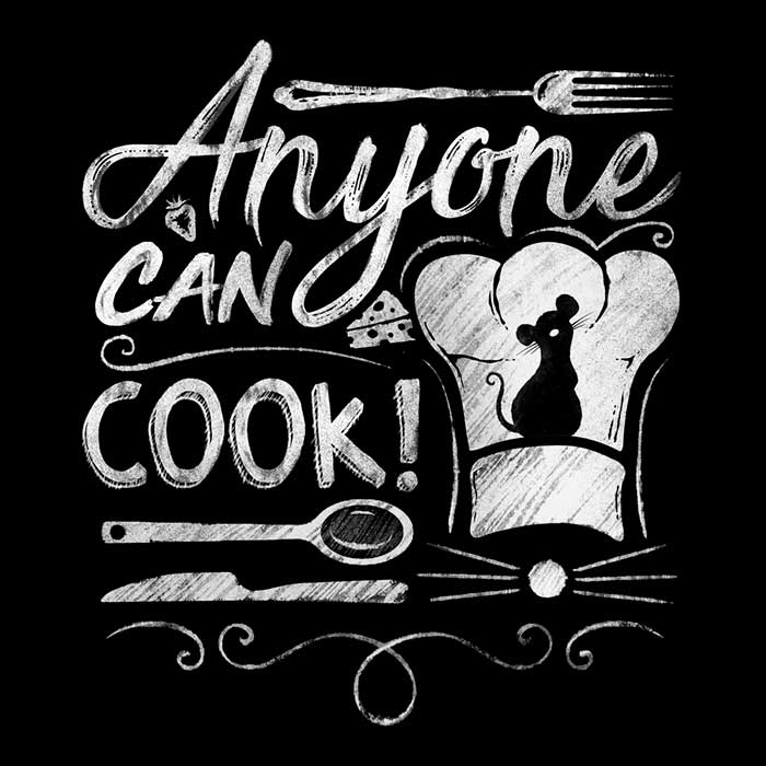 ManuelDA's 'Anyone Can Cook' Stylish Long Sleeve T - Shirt