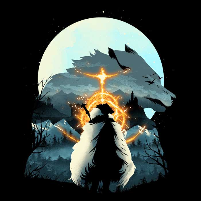 The Stylish Long Sleeve 'Half Wolf' T-Shirt