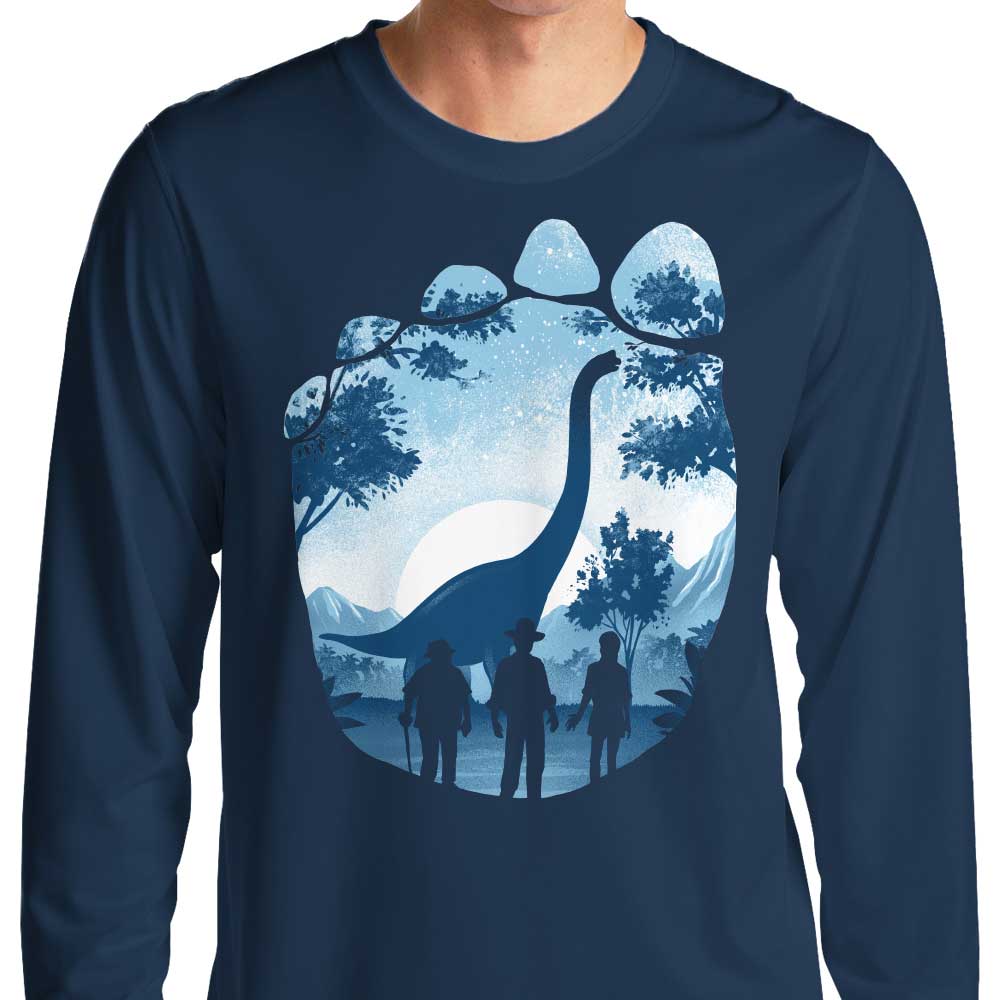 Long Sleeve T-Shirt Featuring Brachiosaurus Footprint Design