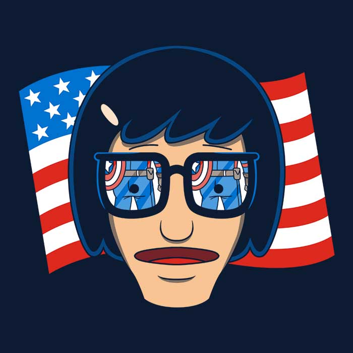 Patriotic Star - Embellished Long Sleeve T - Shirt