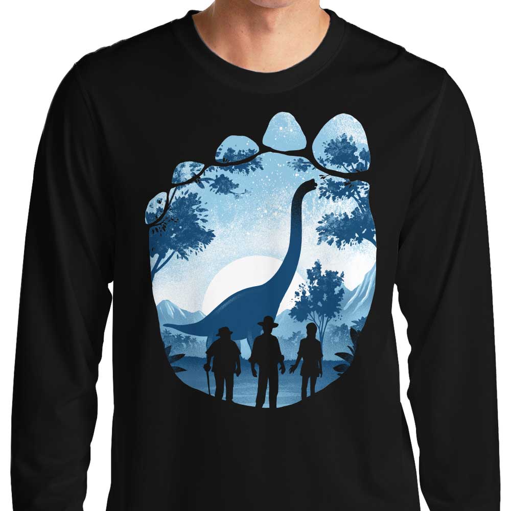 Long Sleeve T-Shirt Featuring Brachiosaurus Footprint Design