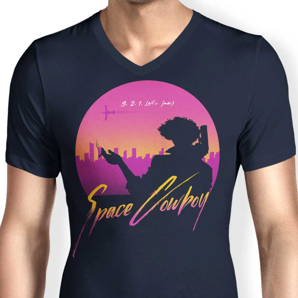 Ddjvigo Men's Stylish V-Neck 'Let's Jam' T-Shirt