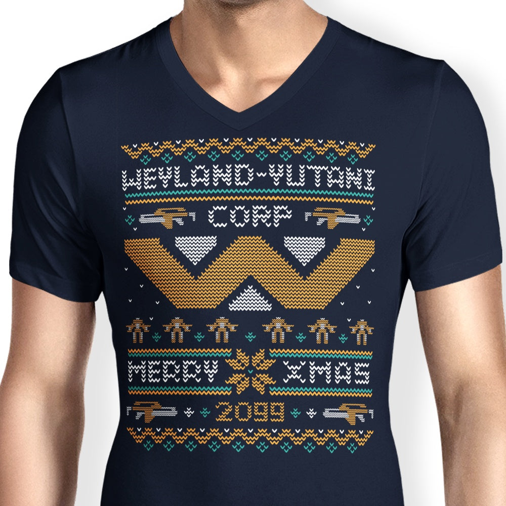 Men's Stylish V-Neck Merry Xenomas T-Shirt