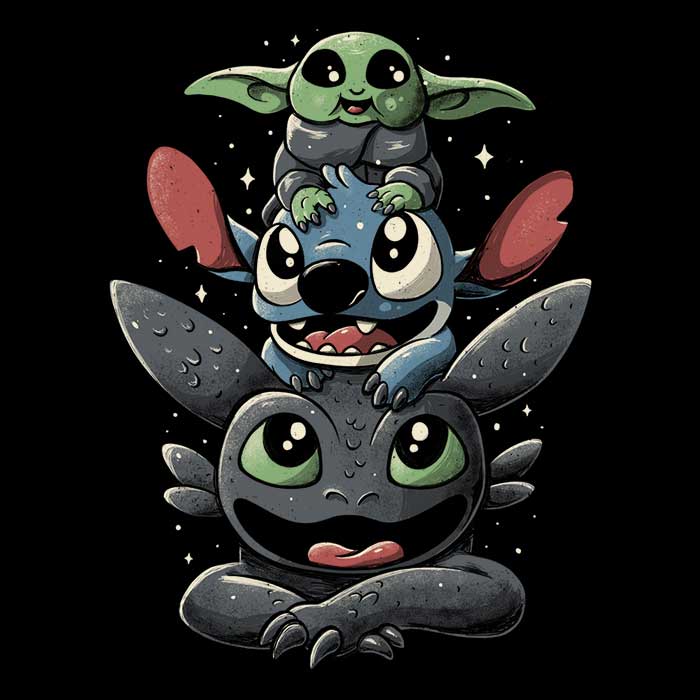 Men's Fashionable V-Neck Cuteness Tower T-Shirt