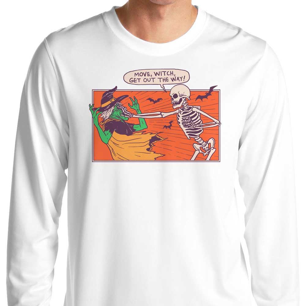 Hillary White's Move Witch Long Sleeve Crewneck T - Shirt for All Sizes