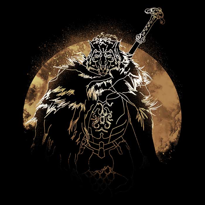 Long Sleeve 'Half Wolf Orb' Graphic T - Shirt for All Sizes