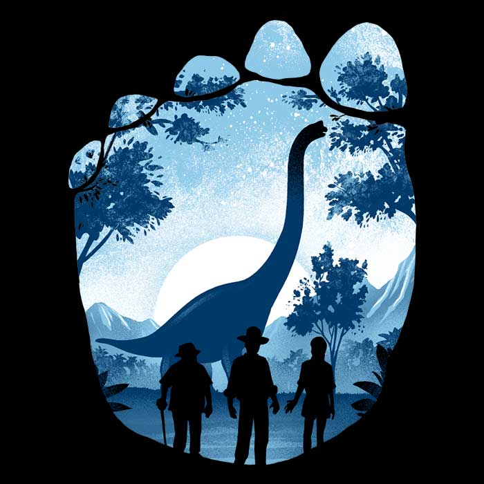 Long Sleeve T-Shirt Featuring Brachiosaurus Footprint Design