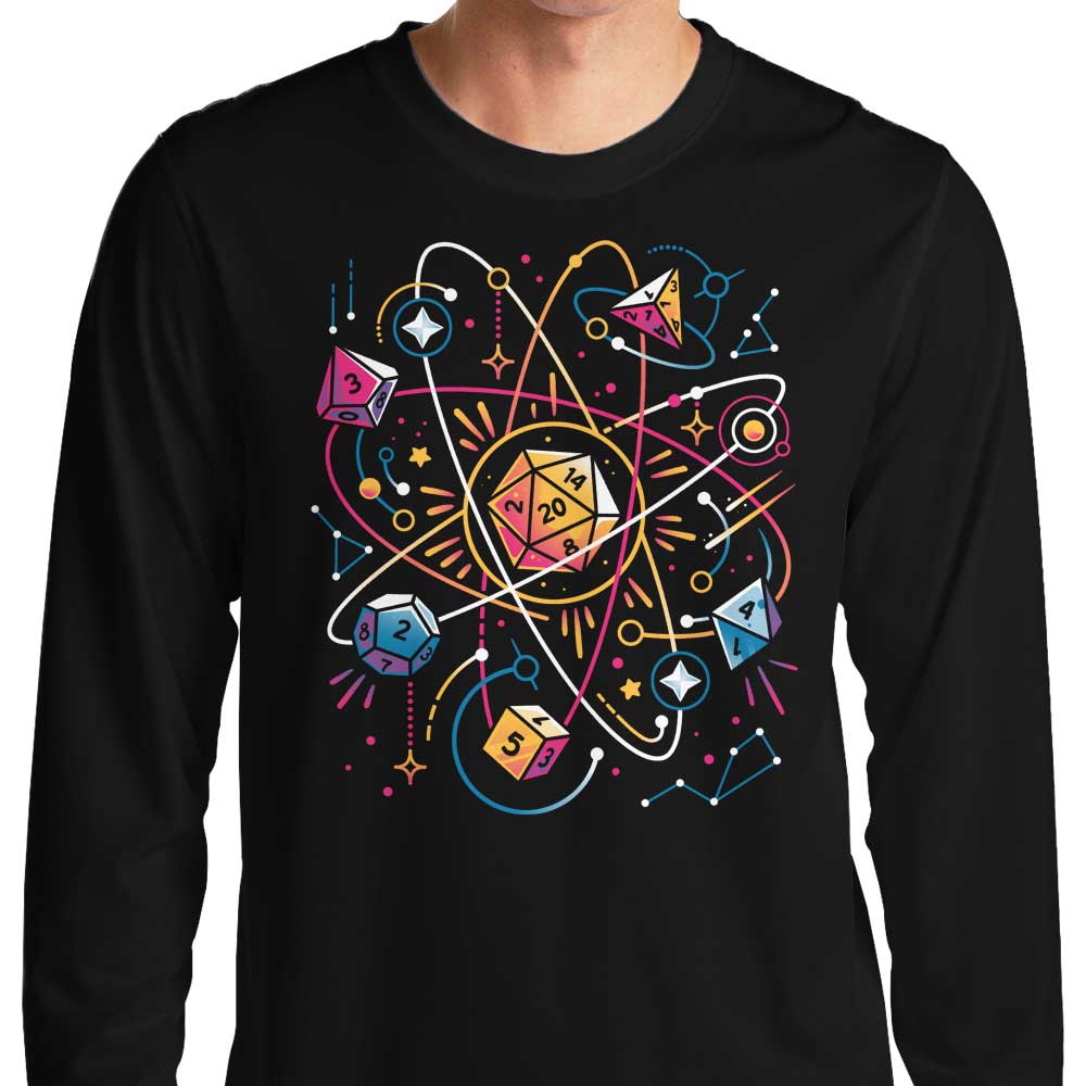 Long Sleeve T-Shirt Featuring Orbital Atomic Dice Design